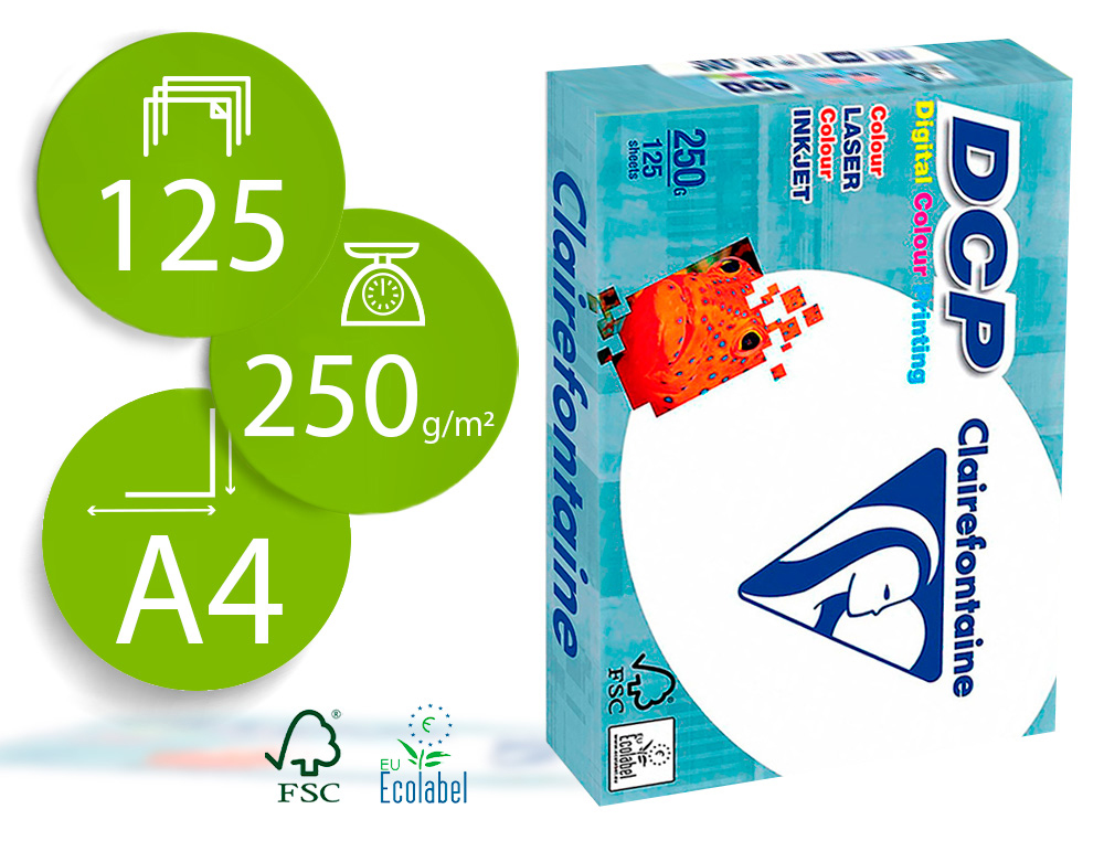 PAPEL FOTOCOPIA CLAIREFONTAINE A4 250GR 125FLS – 72401