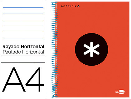 CADERNO ESPIRAL LIDERP. A4 ANTARTIK 5 BANDAS PAUT. ENC.