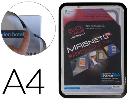 MOLDURA PORTA ANUNCIO MAGNT. TARIFOLD A4 PACK2 PT