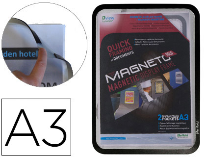 MOLDURA PORTA ANUNCIO MAGNT. TARIFOLD A3 PACK2 PT