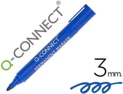 MARCADOR Q-CONNECT 3MM PERMANETE AZUL – 78926