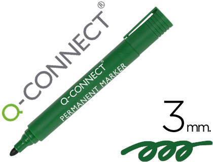 MARCADOR Q-CONNECT 3MM PERMANETE VERDE – 78928
