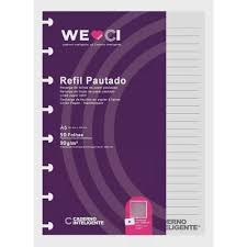 RECARGA CADERNO INTELIGENTE A5 50FLS 90GR. PAUTADO