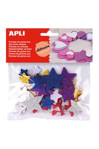 APLI SACO 50 ESTRELAS GOMA EVA C/PURPURINA E AUTOCOLANTE