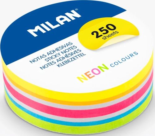 BLOCO NOTAS POST-IT MILAN CIRCULAR NEON 250 FLS