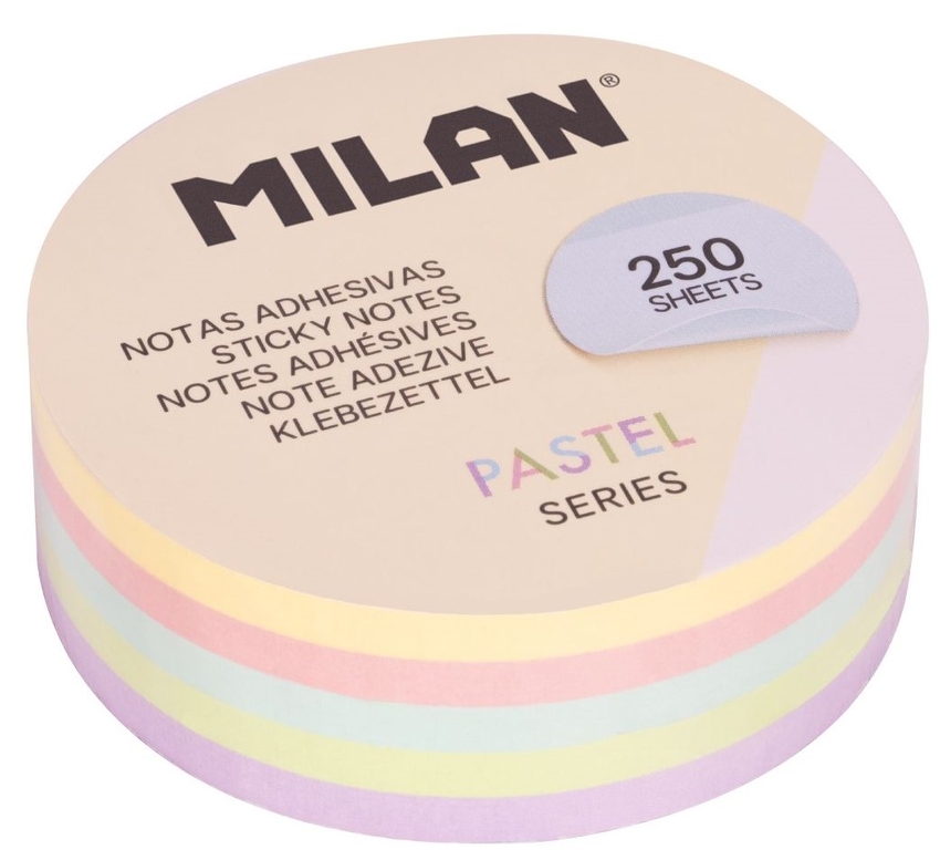 BLOCO NOTAS POST-IT MILAN CIRCULAR PASTEL 250 FLS