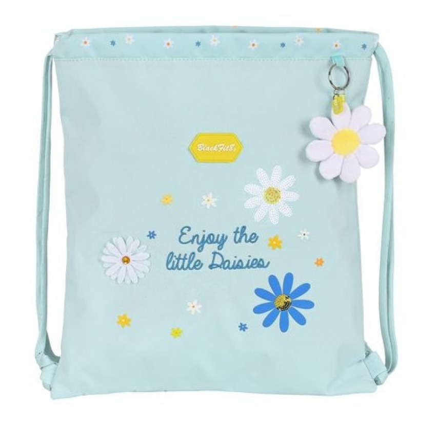 SACO MOCHILA RECICLÁVEL BLACKFIT8 DAISIES 35X40X1CM