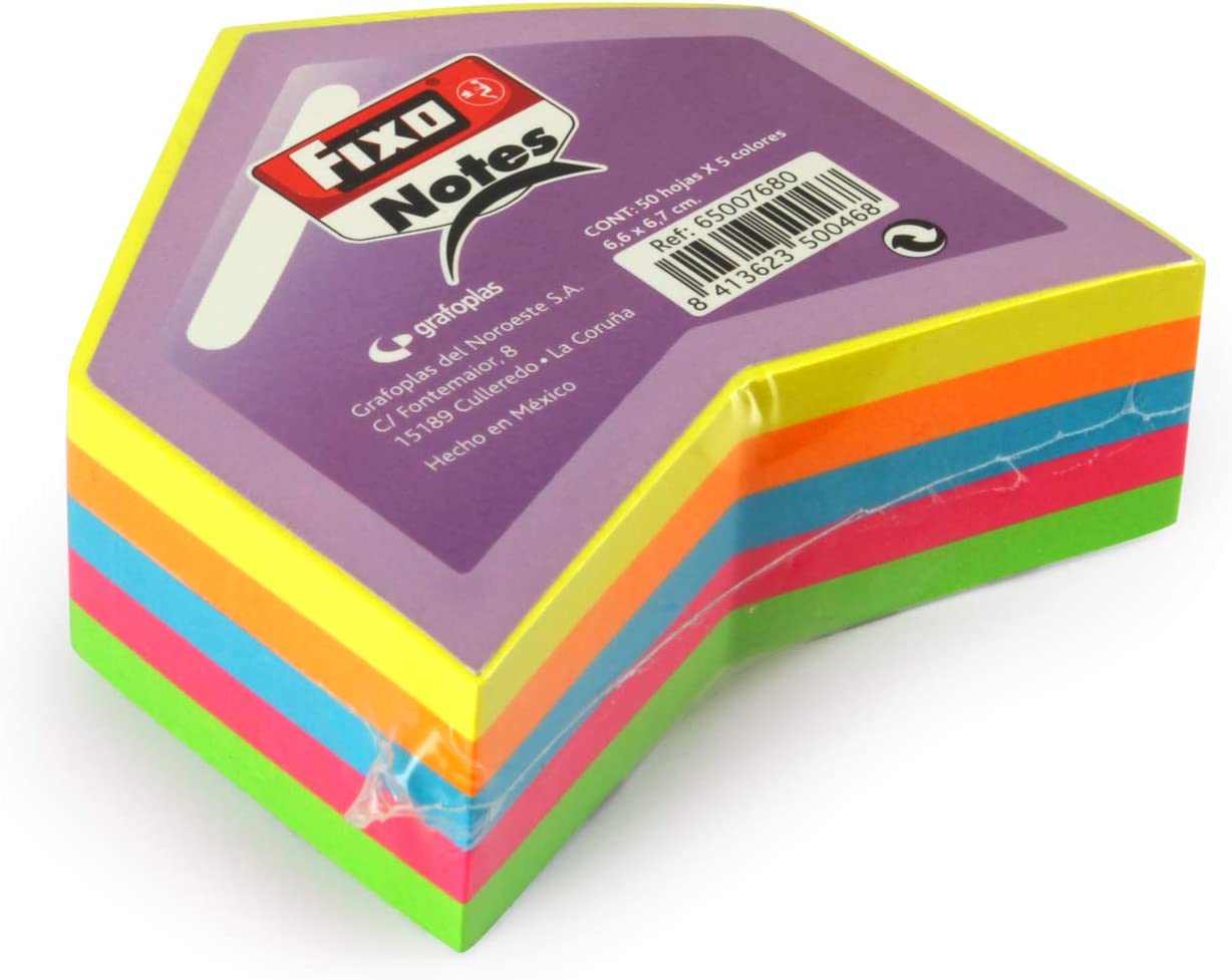 BLOCO NOTAS MULTICOLOR NEON 76X76MM C/250 FLS PUNTA