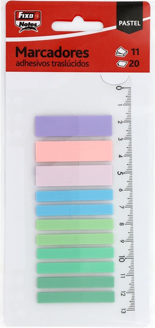 BLISTER POST-ITS 3X 12X45MM + 8X 6MMX45MM C/20X11 TRANSP.