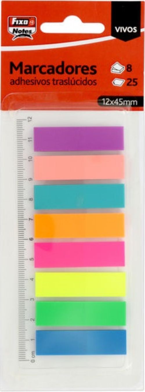 BLISTER POST-ITS 12X45MM C/25X8 TRANSP. V/CORES