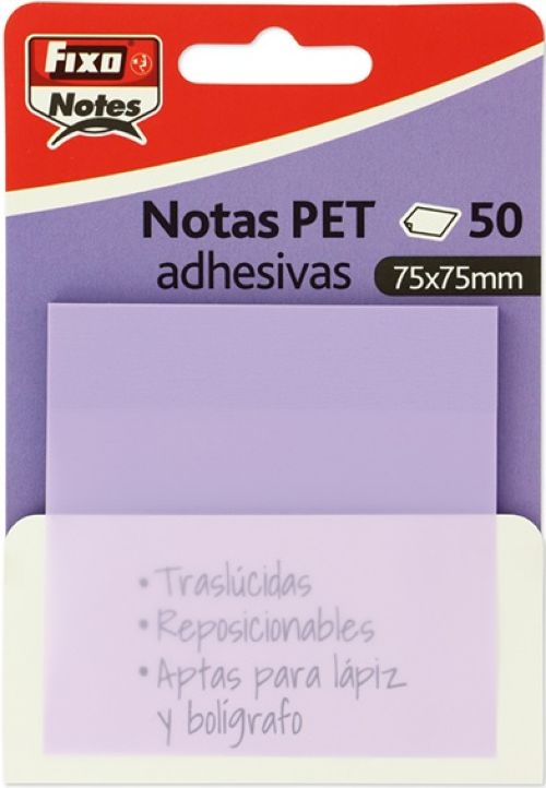 BLOCO NOTAS ADESIV. FIXO 75X75MM SEMI-TRANSP. LAVANDA