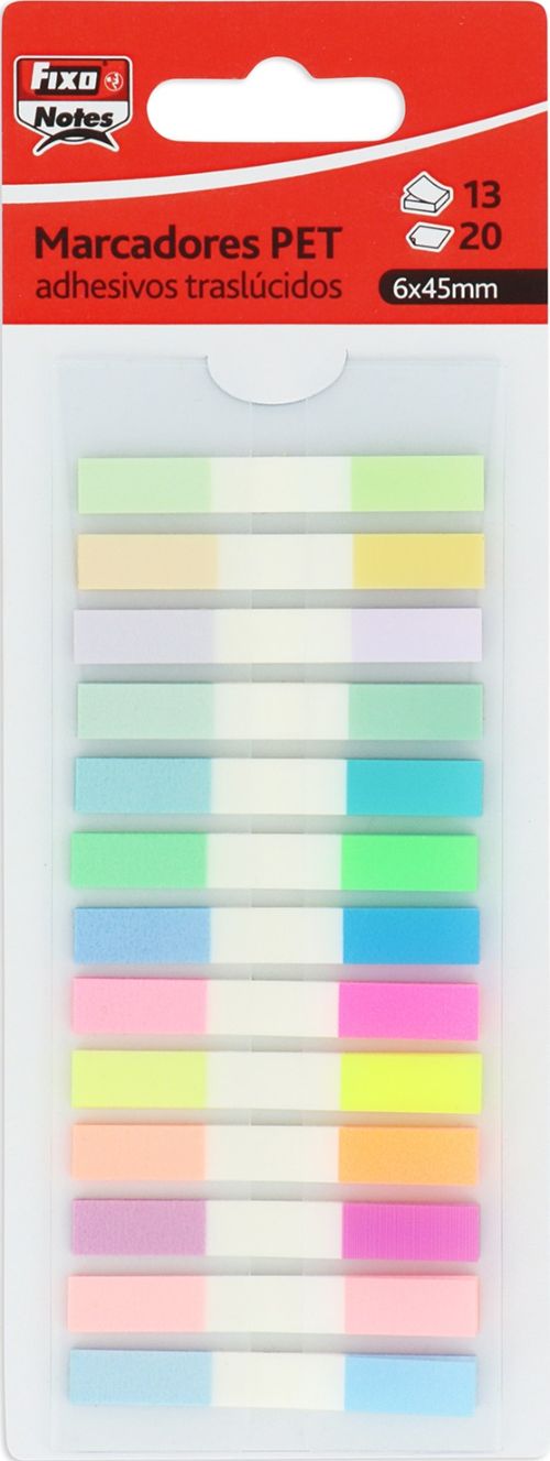 BLISTER POST-ITS 6X45MM C/20X13 TRANSP. V/CORES