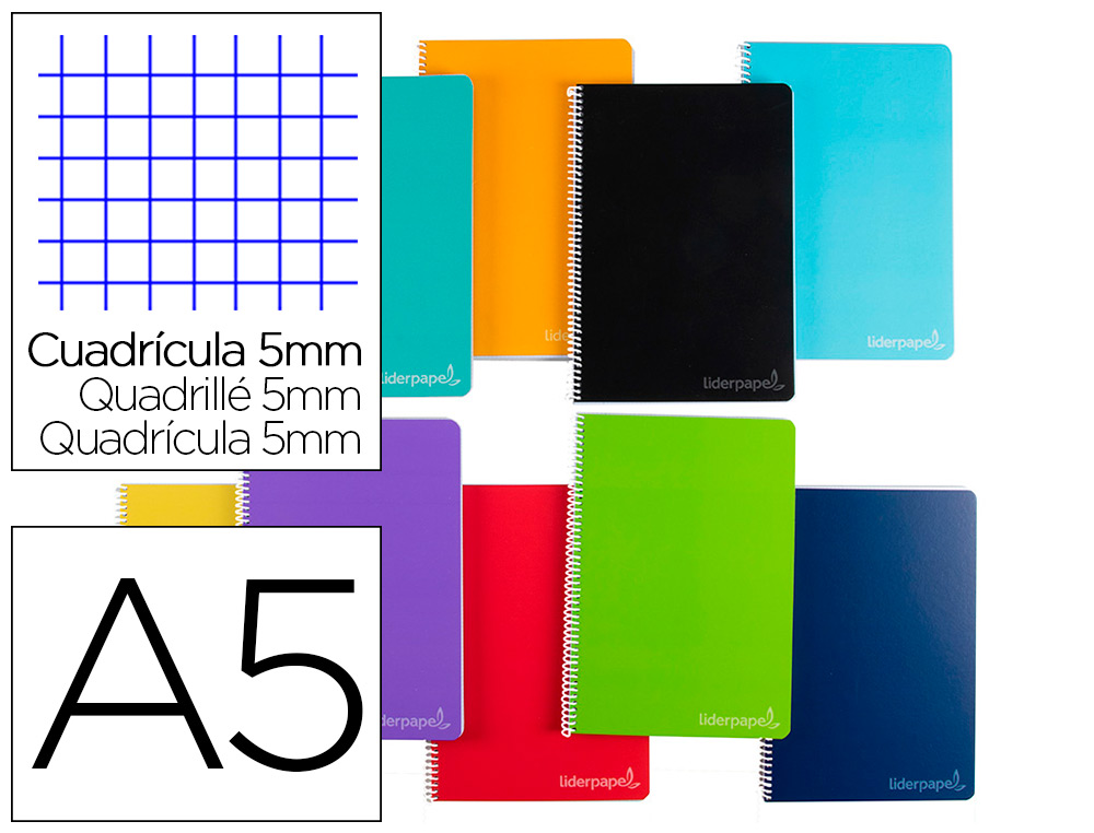 CADERNO ESPIRAL LIDERP. A5 CAPA DURA 140F 75G QUAD. – 09769