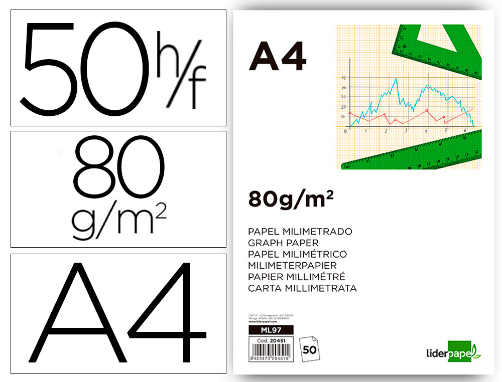 BLOCO PAPEL MILIMETRICO A4 50 FOLHAS – 20451