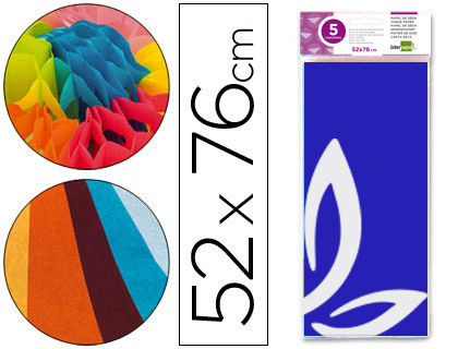 PAPEL SEDA AZUL BOLSA DE 5 und. 52X76