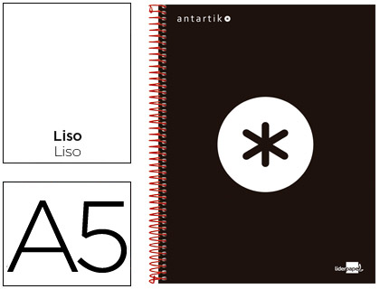 CADERNO ESP ANTARTIK PP 5 BANDAS A5 LISO 120F PRETO – 74641