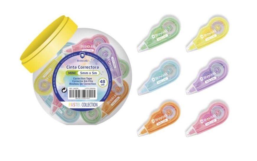 Corrector Fita Mini Pastel Bismark 5mm x 5m