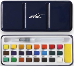 AGUARELA ARTIST PREMIUM CX.METAL 24 CORES + PINCEL