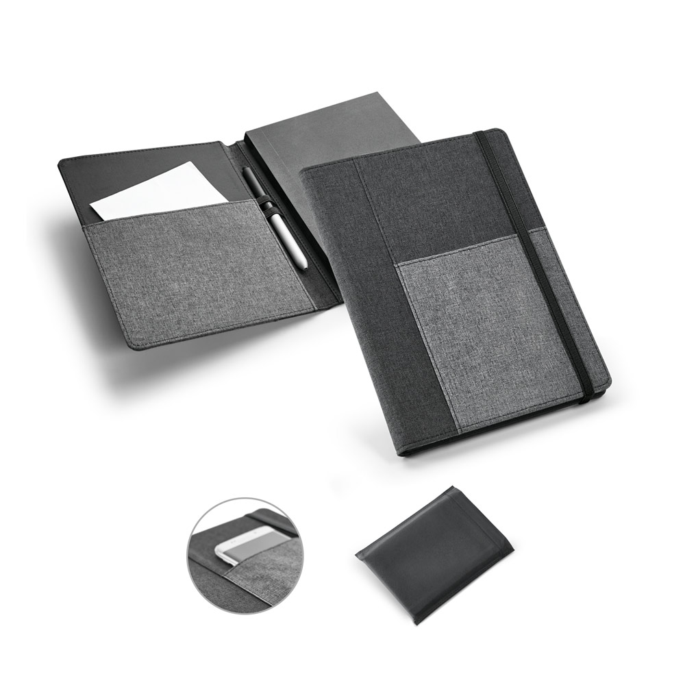 PESSOA CAPA COM BLOCO DE NOTAS CINZA