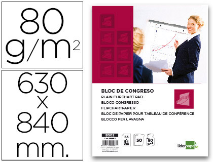 BLOCO PAPEL P/QUADRO CONF.C/50FOLH. 65X90