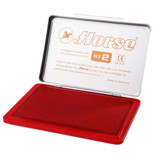 ALMOFADA P/CARIMBO Nº2 HORSE 7X11CM VERMELHA