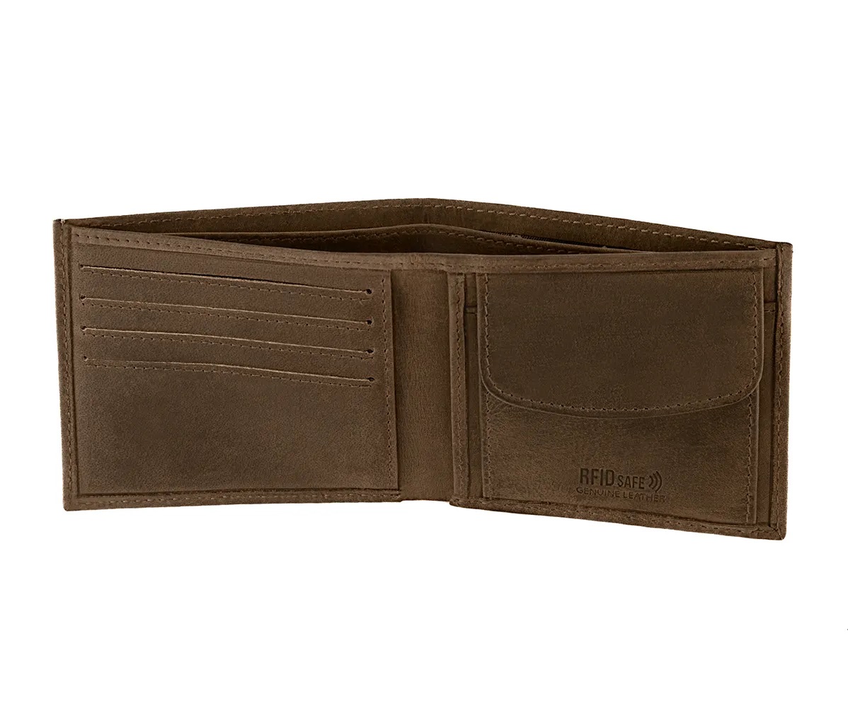 Carteira Homem Pele c/Porta-moedas e Anti-RFID BAUSS Cast