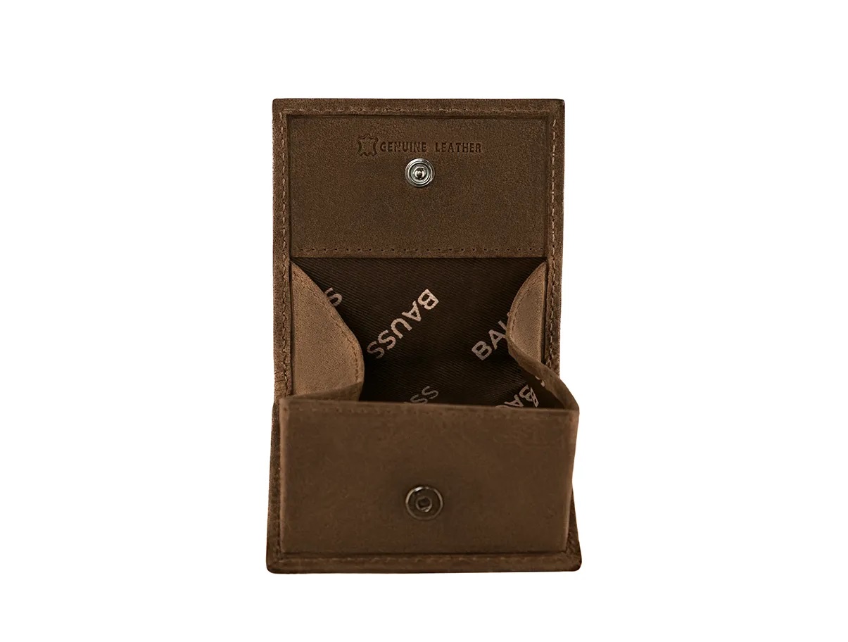 Porta-moedas em Pele BAUSS Castanho