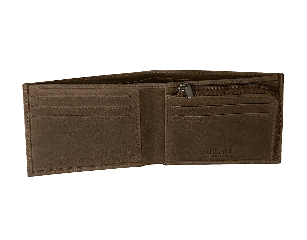 Carteira Homem Pele c/Porta-moedas e Anti-RFID BAUSS Cast