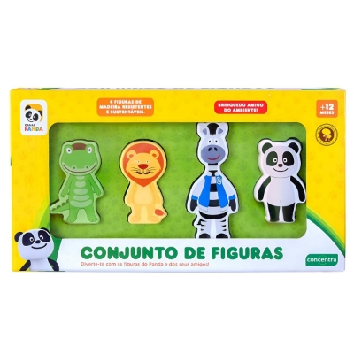PANDA CONJUNTO FIGURAS MADEIRA CONCENTRA 127316