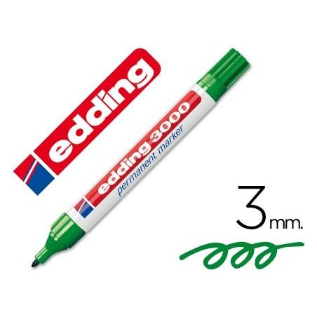 MARCADOR EDDING 3000 VERDE PERMANENTE 1,5-3mm