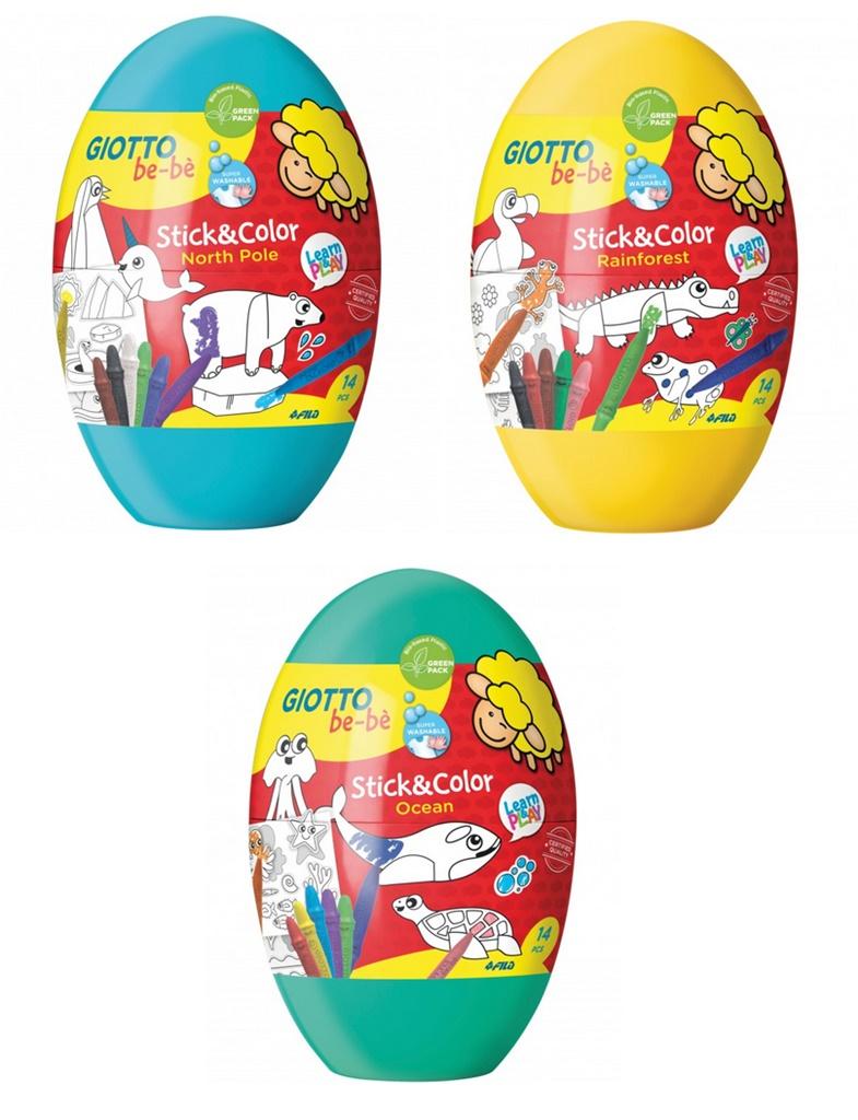 GIOTTO BE-BÉ STICK & COLOR EGG IN DISPLAY- F472700