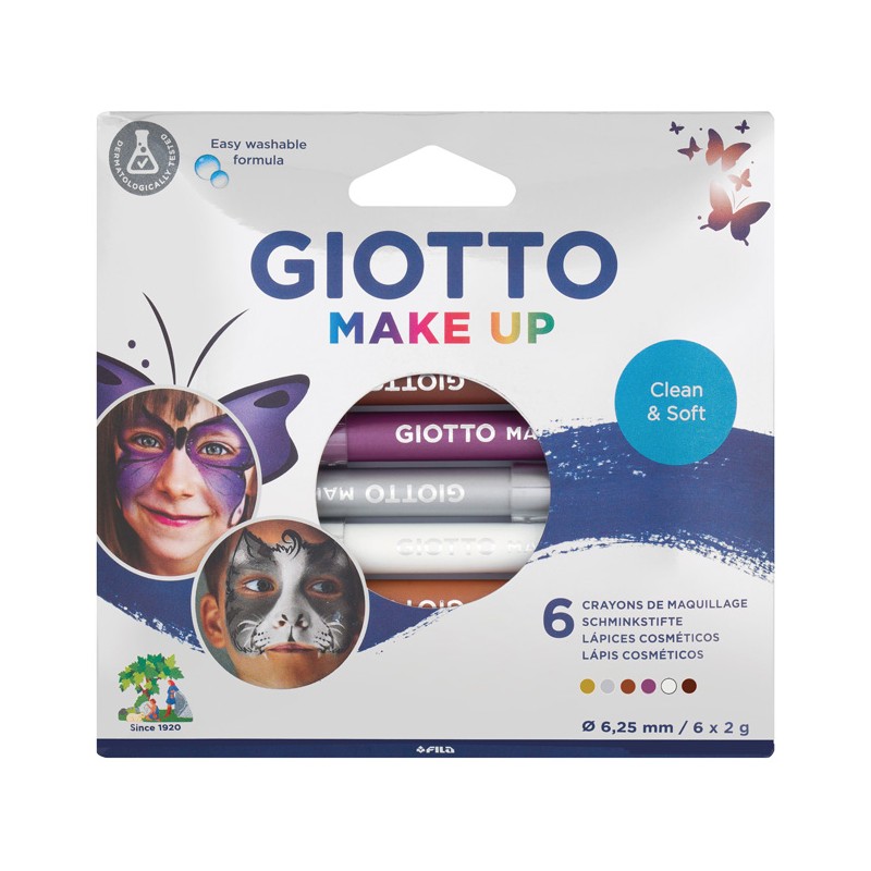 Conj 6 Giotto Make Up Lápis Cosméticos Metalic Cor
