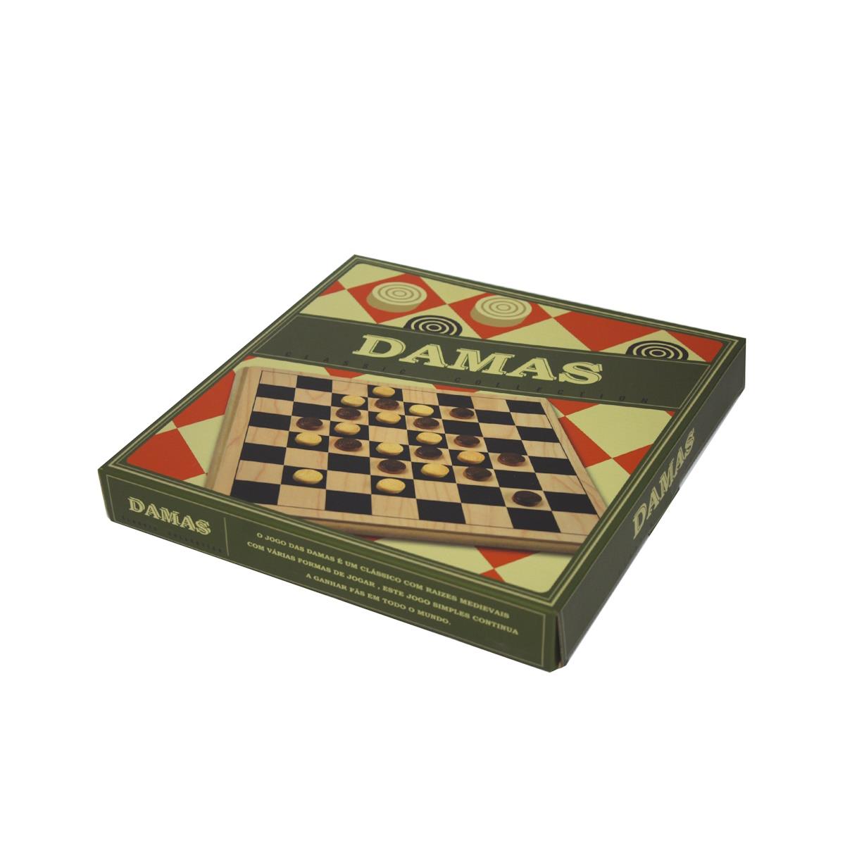 JOGO TABULEIRO DAMAS MADEIRA 28X28CM – 24693