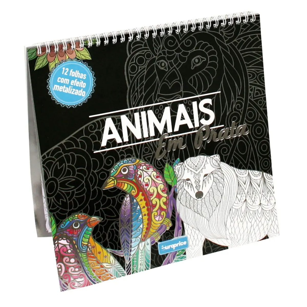 CADERNO EUROPRICE COLORIR MANDALAS EM PRATA