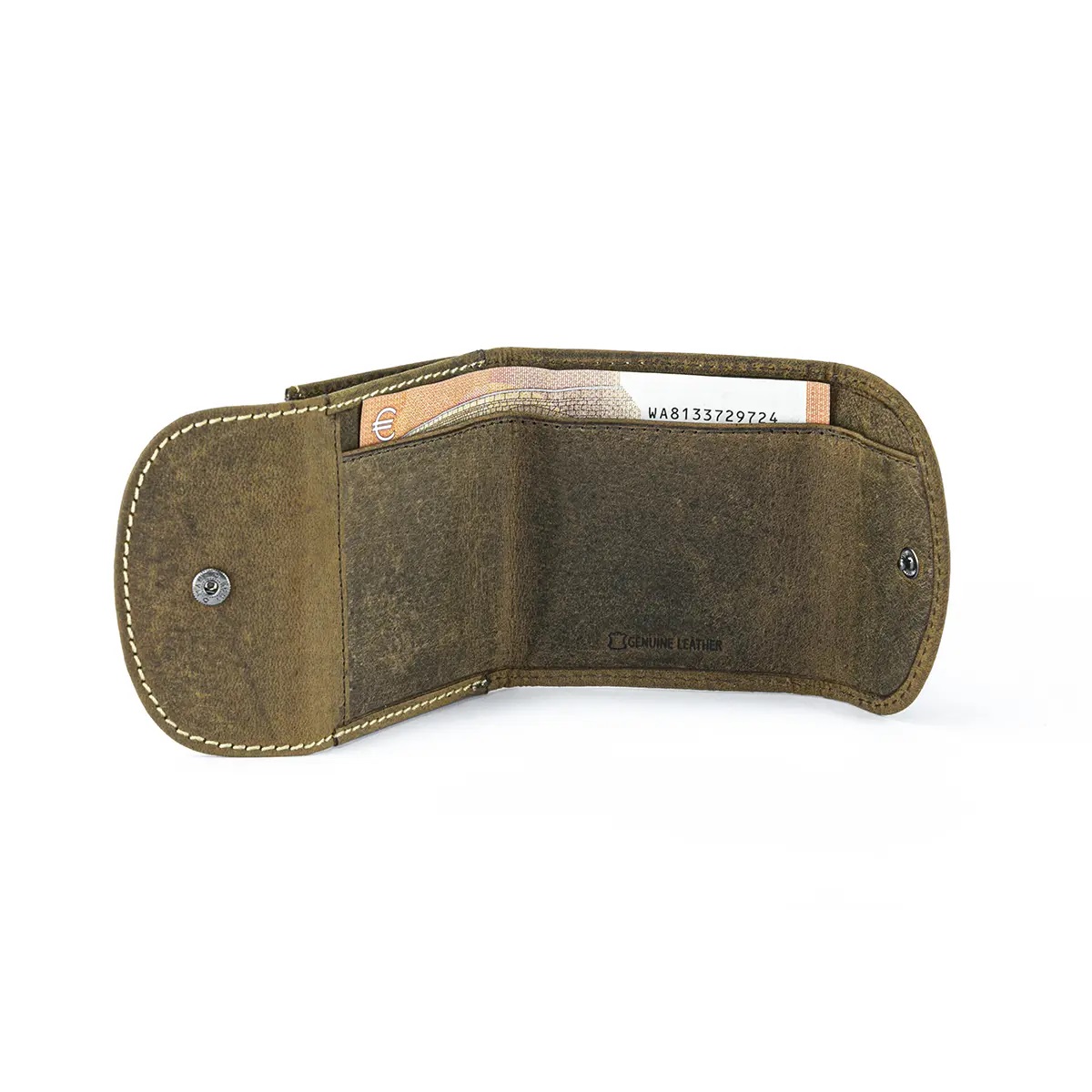 Porta-moedas em Pele com Porta-notas LUPEL Castanho