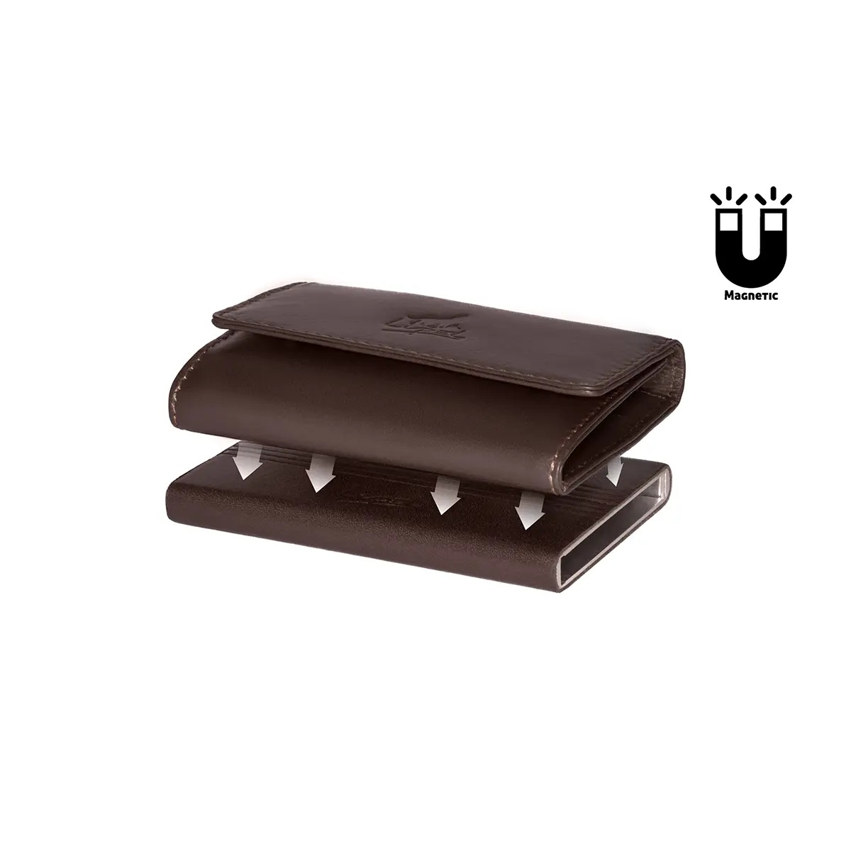 PORTA-CARTOES MET.ANTI-RFID E PORTA CHAVES EM PELE PRETO