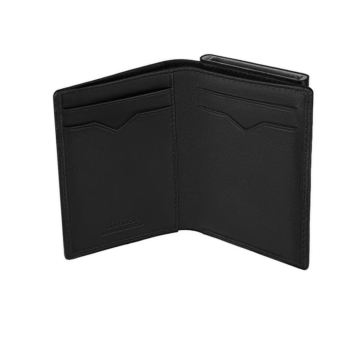 PORTA-CARTOES MET.E CART.EM PELE C/P.NOTAS ANTI-RFID PRETO