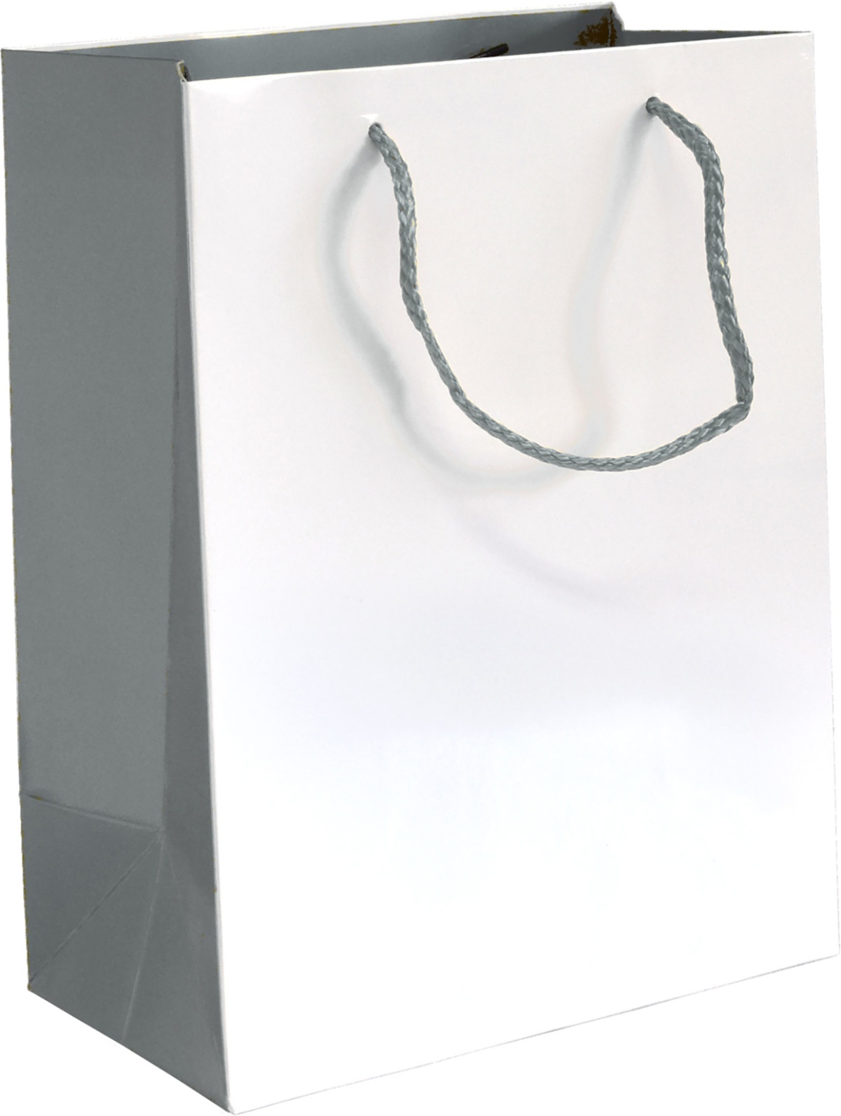 Saco Papel Asa Cordao18x10x23cm Lux 210gr Branco/Prata