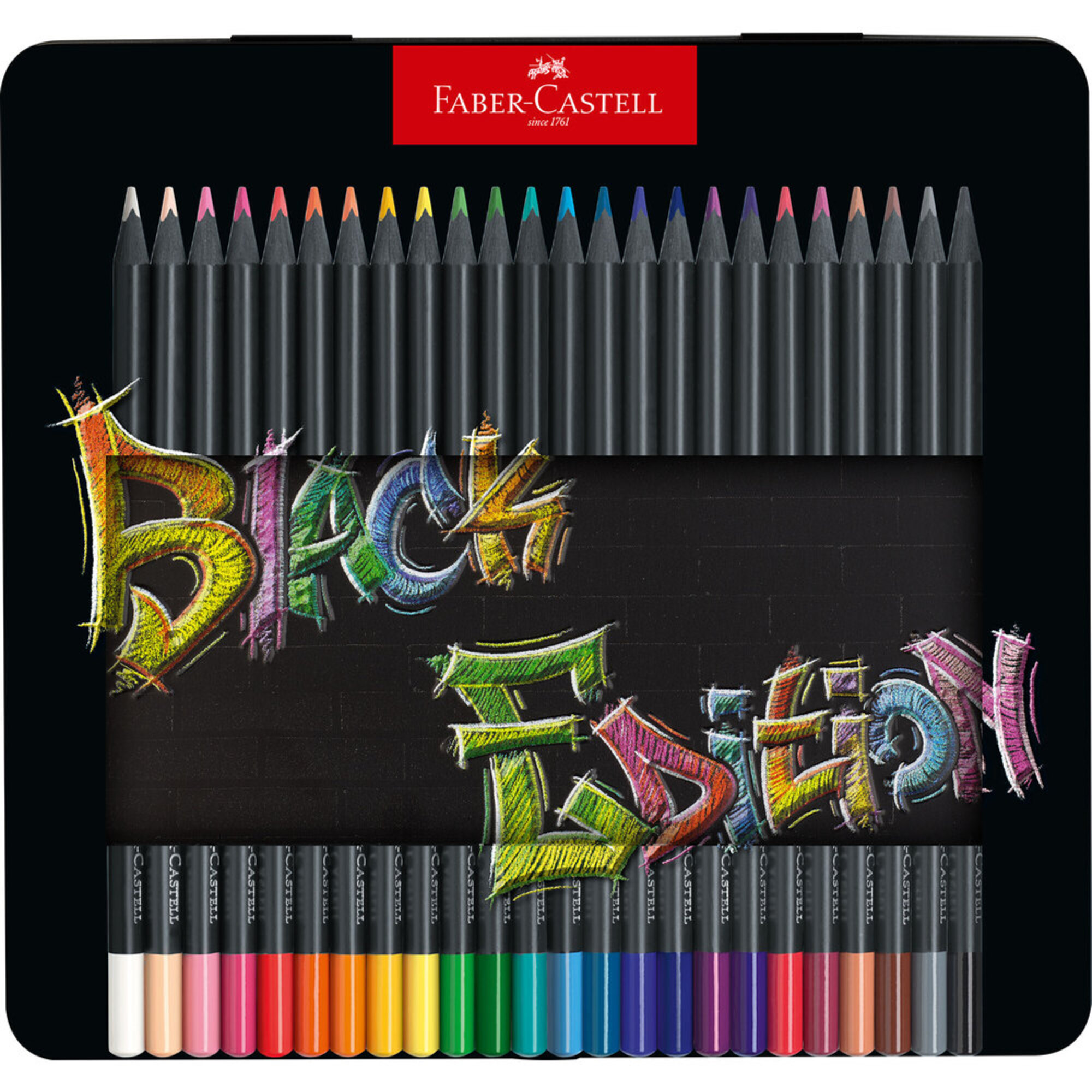LAPIS DE COR FABER-CASTELL BLACK EDITION CX METAL C/24