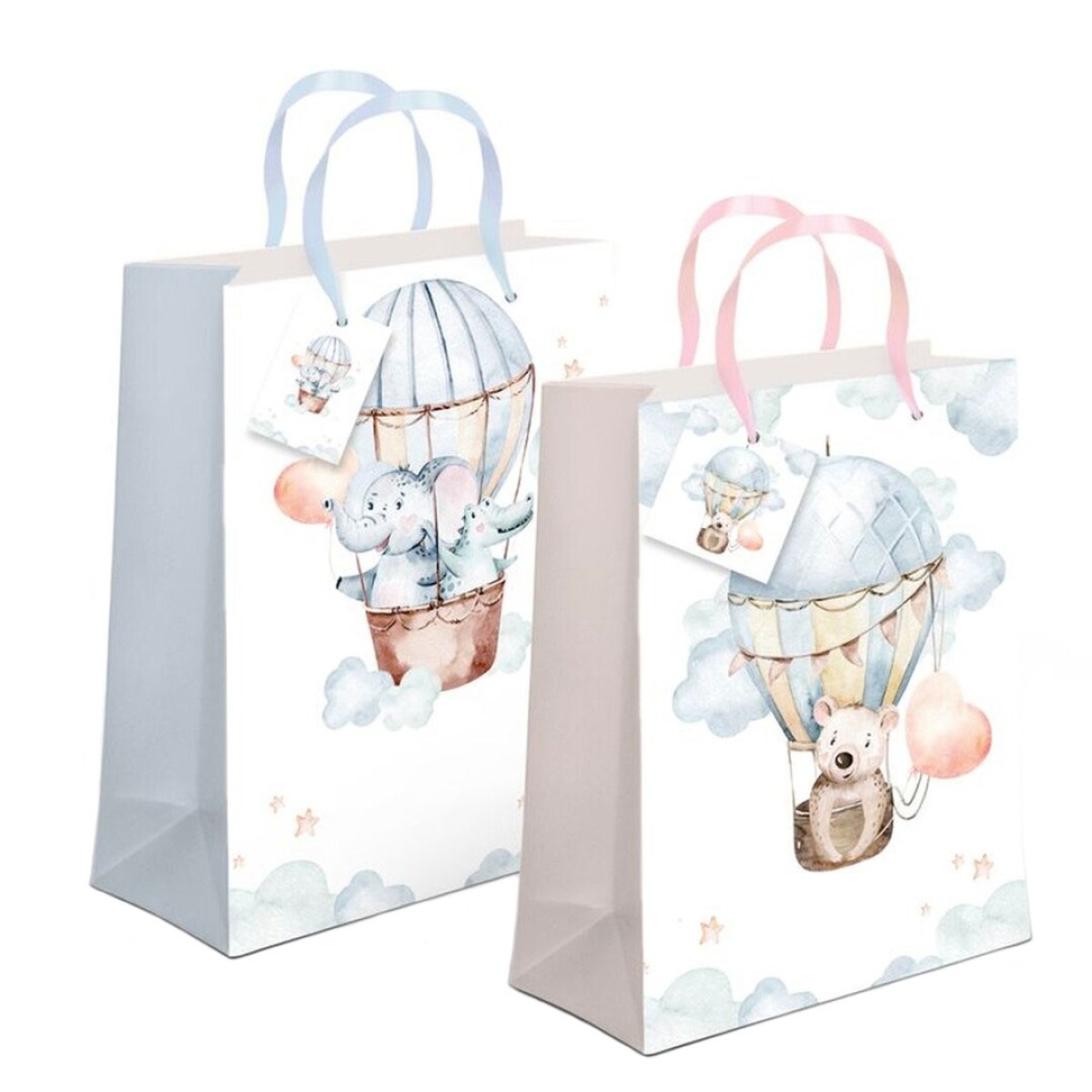 Saco Papel Asa Tecido 33x45x10cm D`Casa Balao Ar Quente