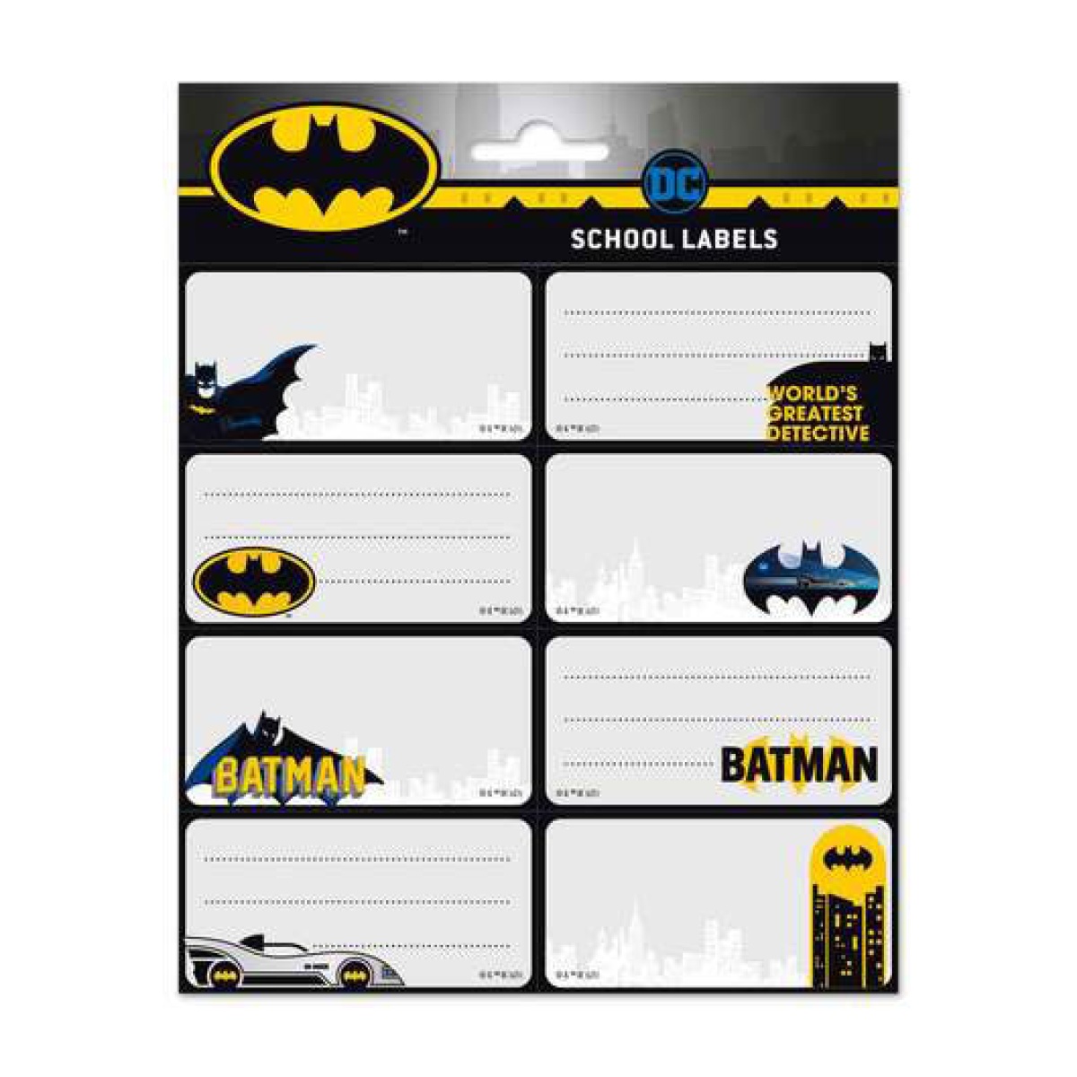 ETIQUETAS ADESIVAS DC COMICS BATMAN – BLISTER C/16 ETIQ.