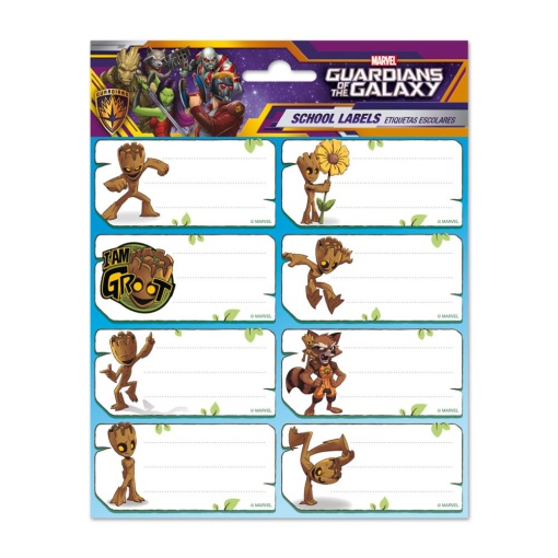 ETIQUETAS ADESIVAS MARVEL GROOT – BLISTER C/16 ETIQ