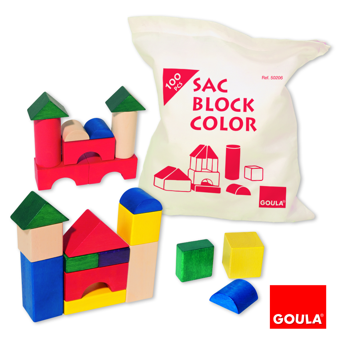SACO 100 BLOCOS COLORIDOS GOULA * P50206