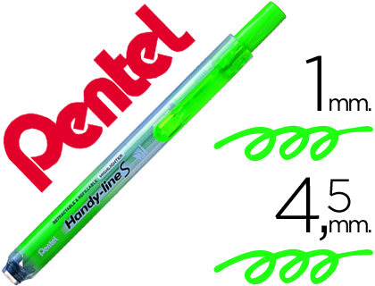 MARCADOR FLUOR.PENTEL SXS15 VERDE RETRACTIL * 45221