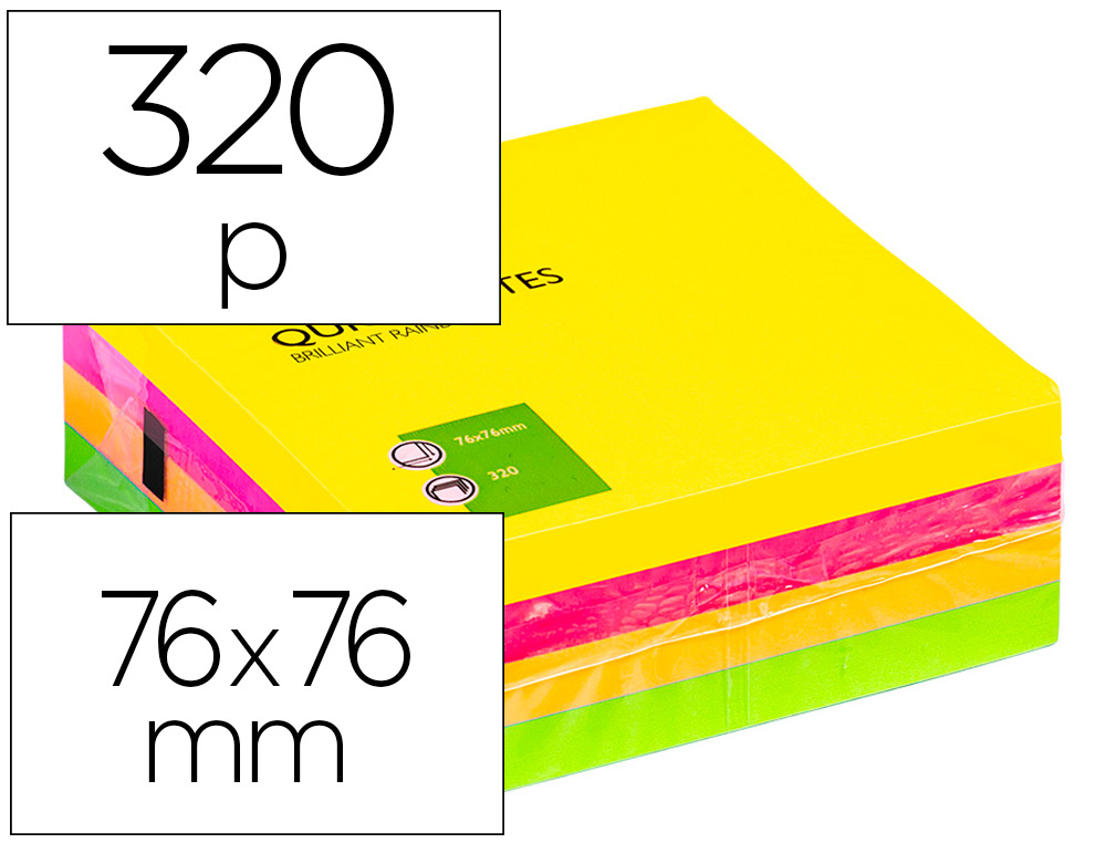 BLOCO NOTAS CONNECT 75X75MM 320FLH FLUOR.25948