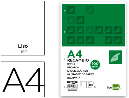 RECARGA 100FLH. PAPEL A4/100GR. LISA * 17263