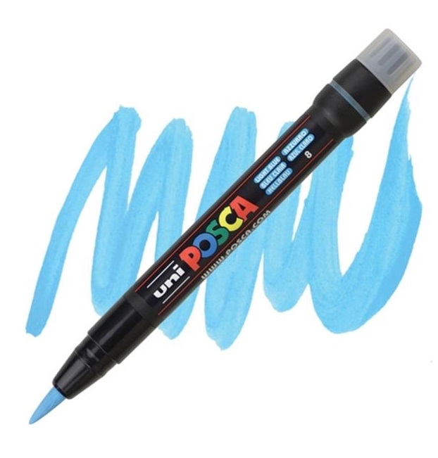 MARCADOR UNI POSCA PCF-350 AZUL CLARO – 8